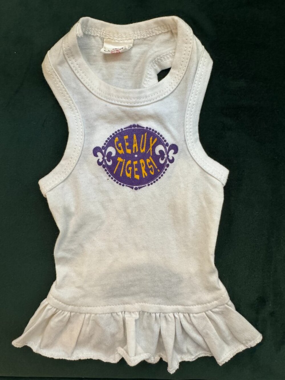 LSU Geaux Tigers Dog Dress Marked Size S (really XXS)